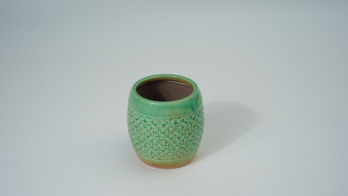 Ceramic Drum-Shaped Planter