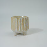 Ceramic Vertical Stripe Polka Dot Planter – Small