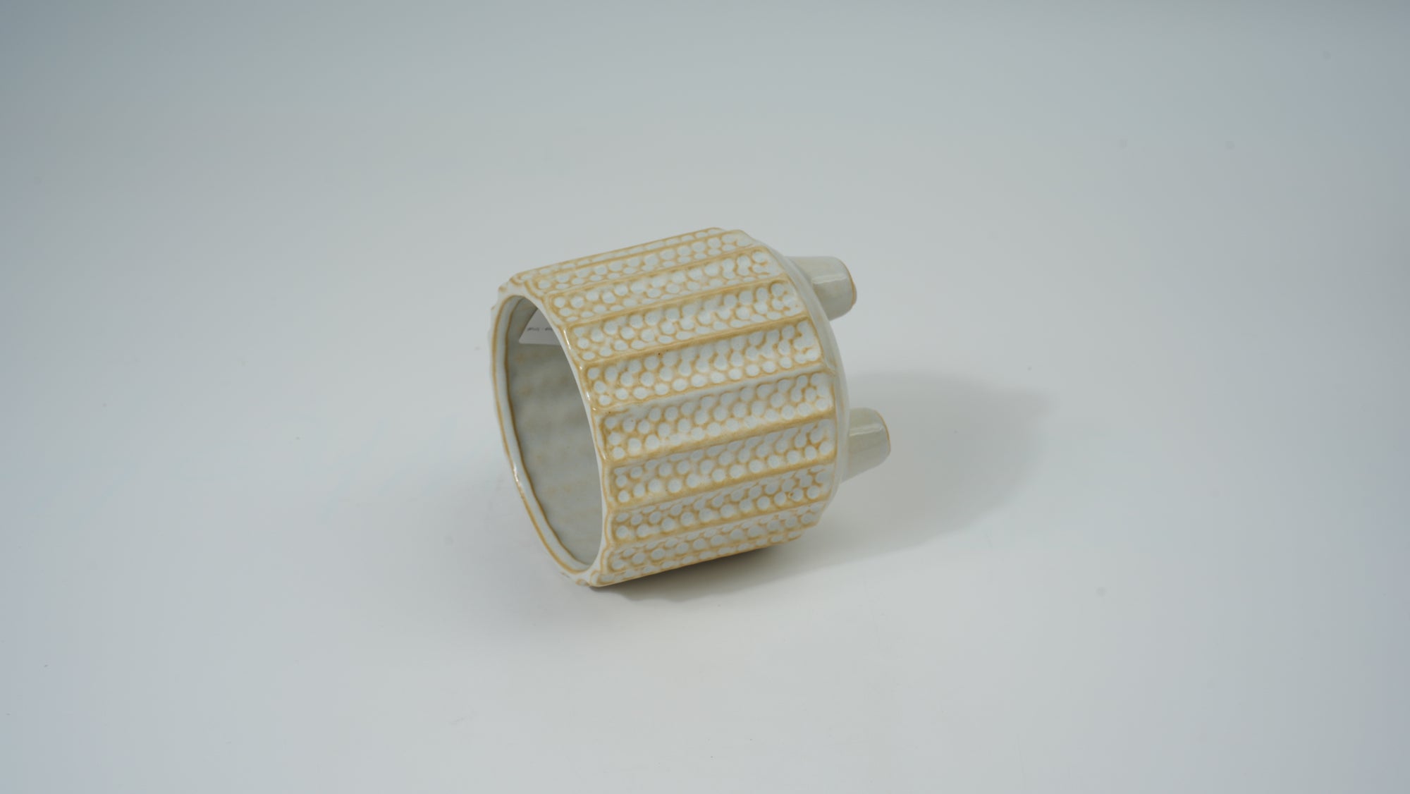 Ceramic Vertical Stripe Polka Dot Planter – Small