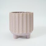 Ceramic Vertical Stripe Polka Dot Planter – Large