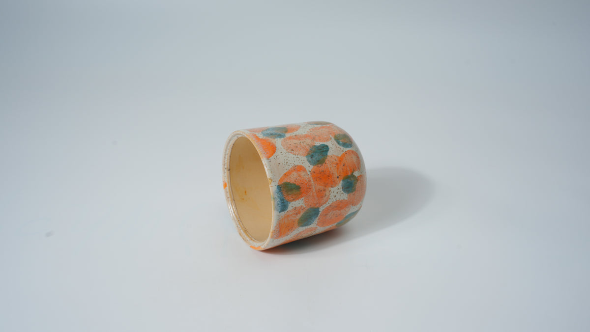 Ceramic Orange & Teal Color-Block Planter