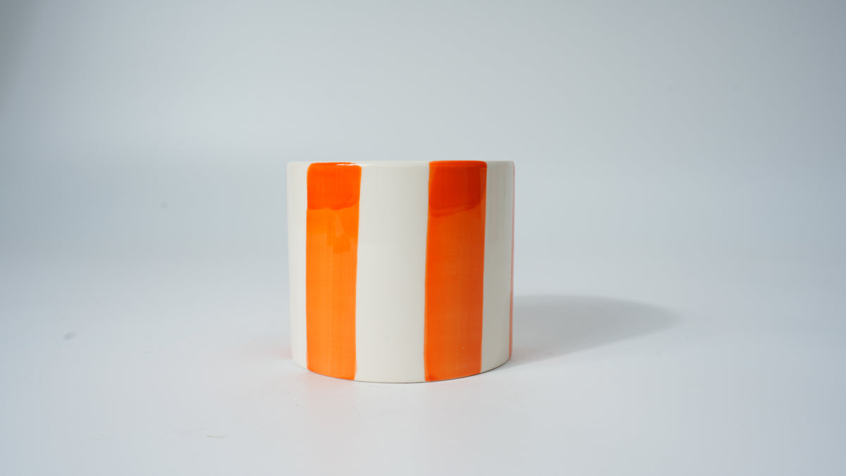 Ceramic Vertical Stripe Pattern Planter