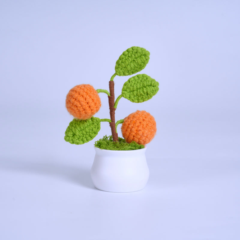 Luck Orange Knitted Mini planter