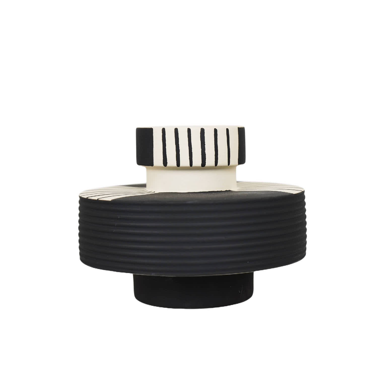 Ceramic pot black african ornament