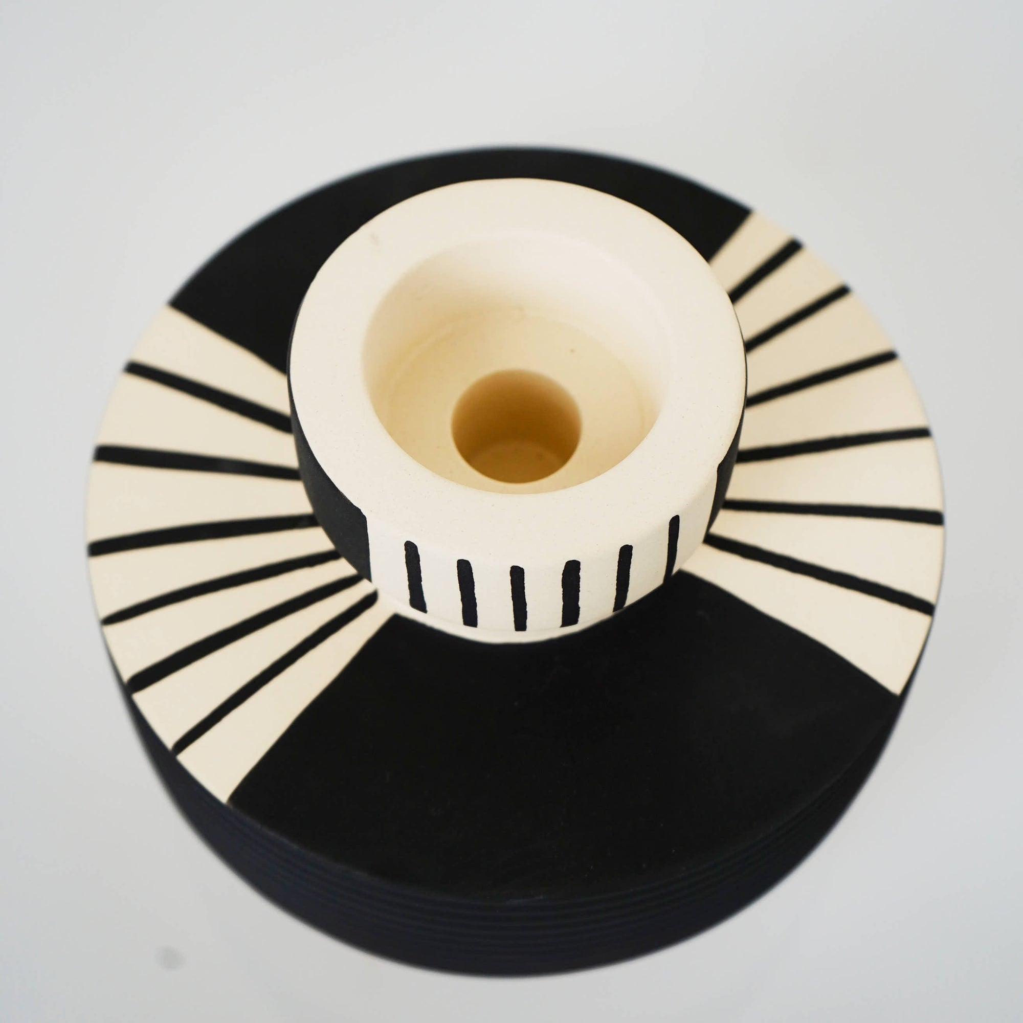 Ceramic pot black african ornament