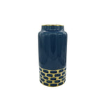 Ceramic vase blue/gold tall