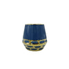 Ceramic vase blue/gold short XS