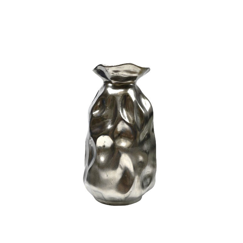 Ceramic vase silver tall bag