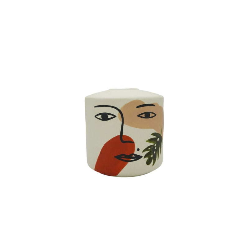 Ceramic pot faces 1 flower M