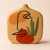 Ceramic pot faces 1 flower SS