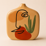 Ceramic pot faces 1 flower SS