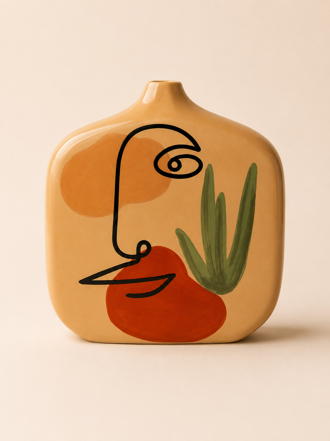 Ceramic pot faces 1 flower SS
