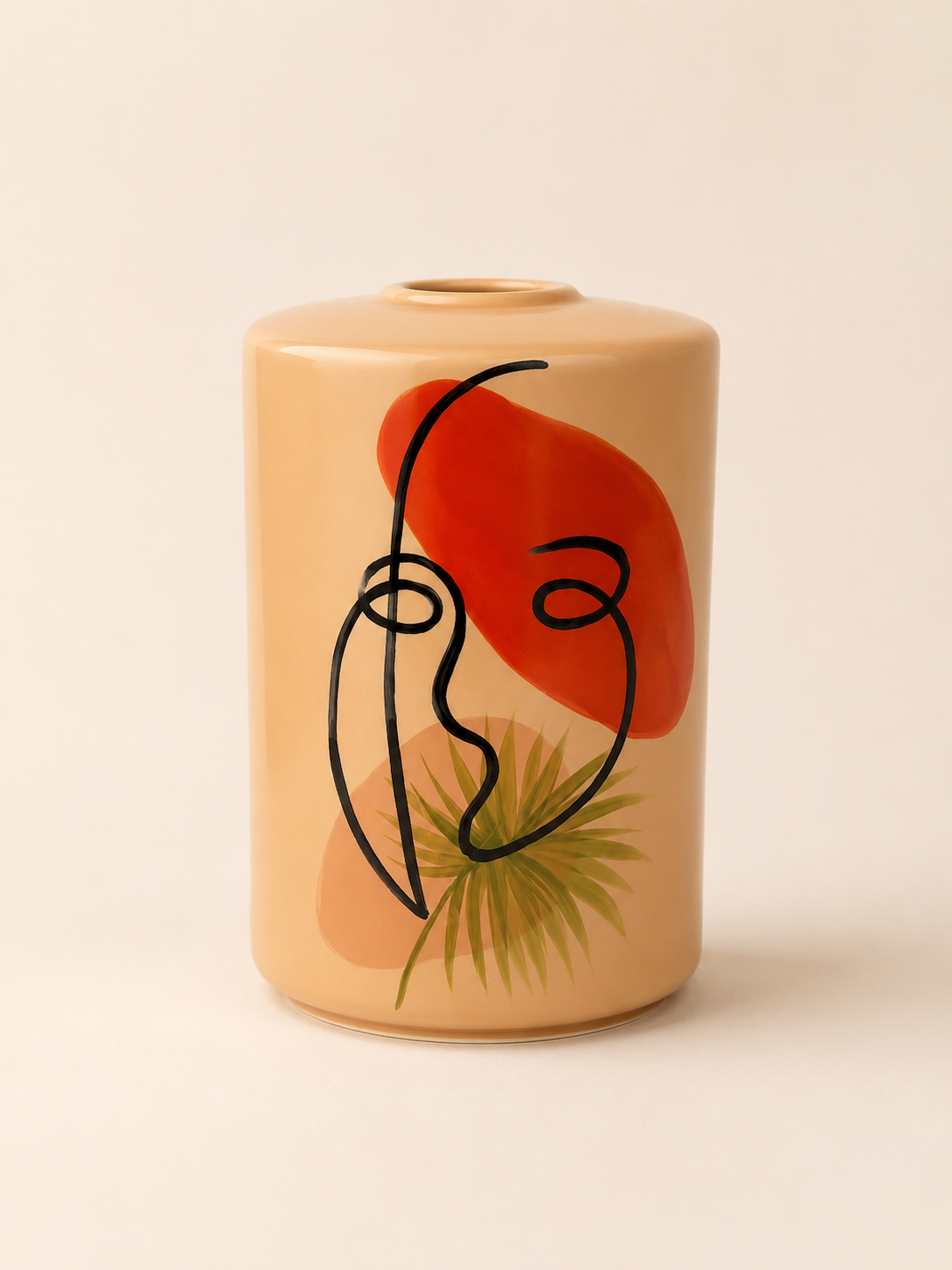 Ceramic pot faces 1 flower S