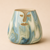 Ceramic Vase face blue white 19.5×8.5×18