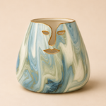 Ceramic Vase face blue white 19.5×8.5×18