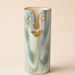 Ceramic Vase face blue white