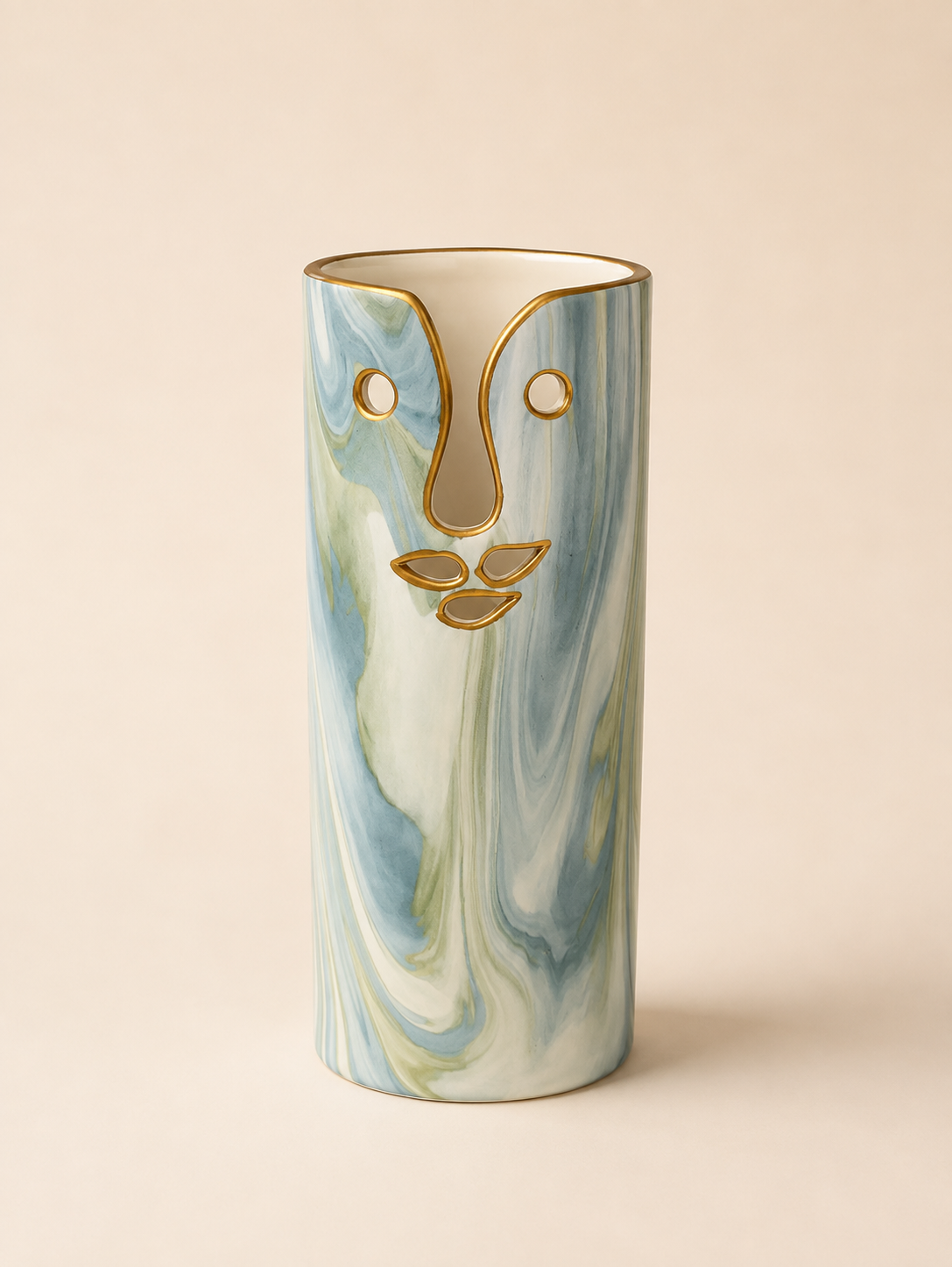 Ceramic Vase face blue white