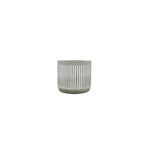 Ceramic Pot Round Grey with White Strip