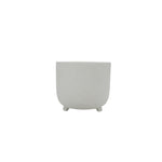Ceramic Pot White with Textured Surface