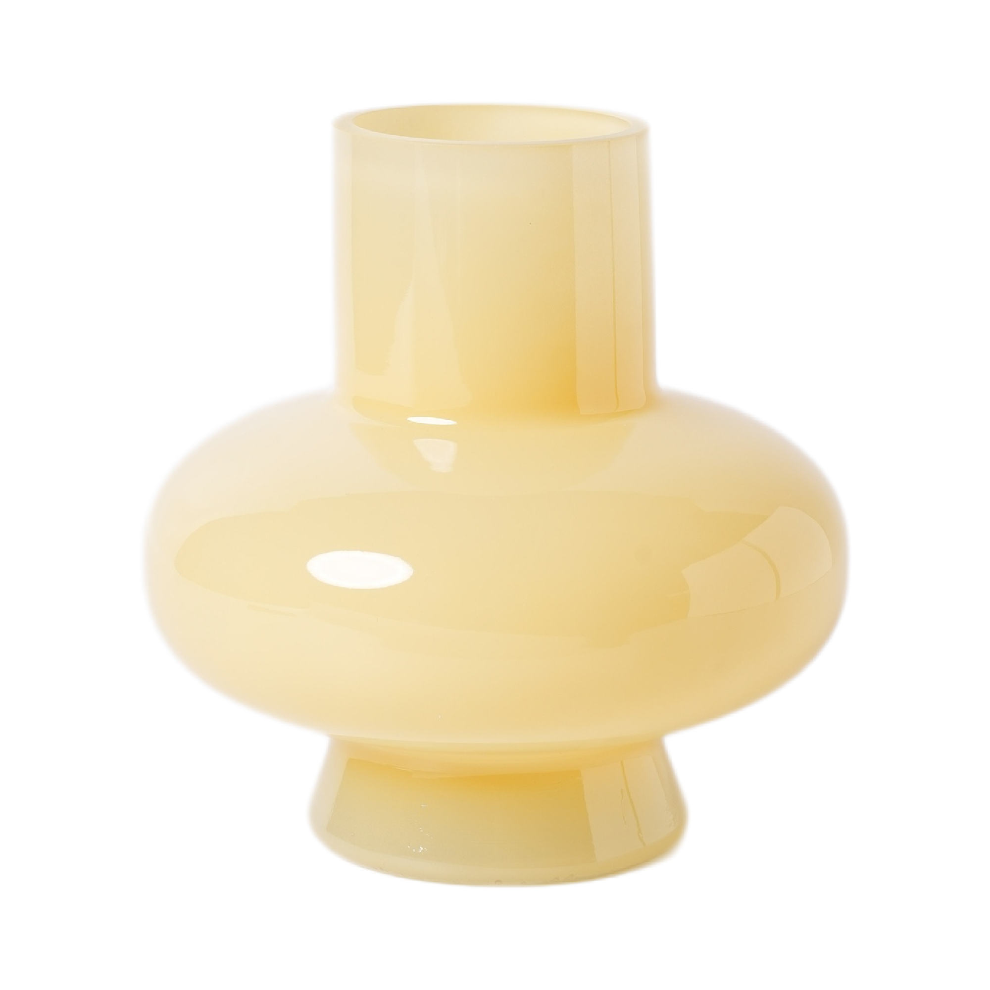 Vintage Glass Vase – Cream Yellow