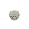 Ceramic Pot White with Cut-out Flowers