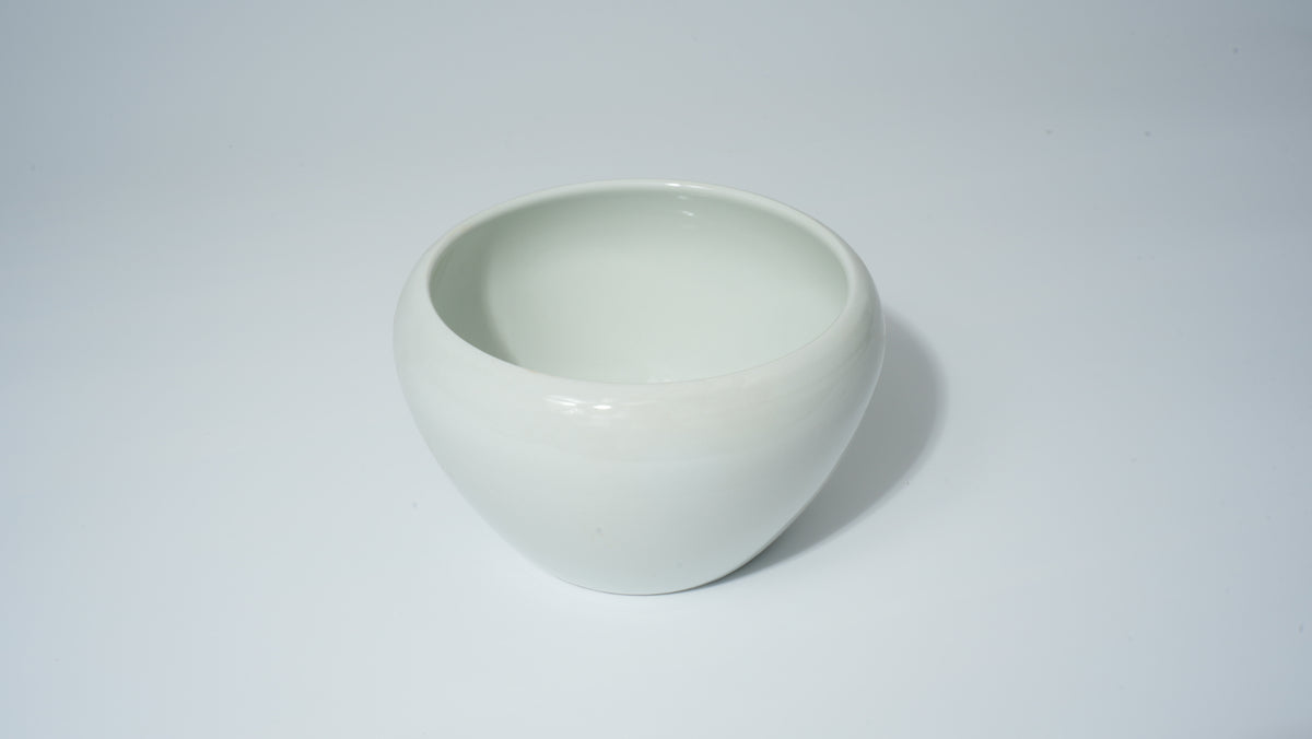 Apple Pot - White Porcelain Blue