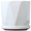 White Ceramic V-Pattern Planter