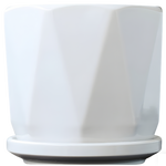 White Ceramic V-Pattern Planter