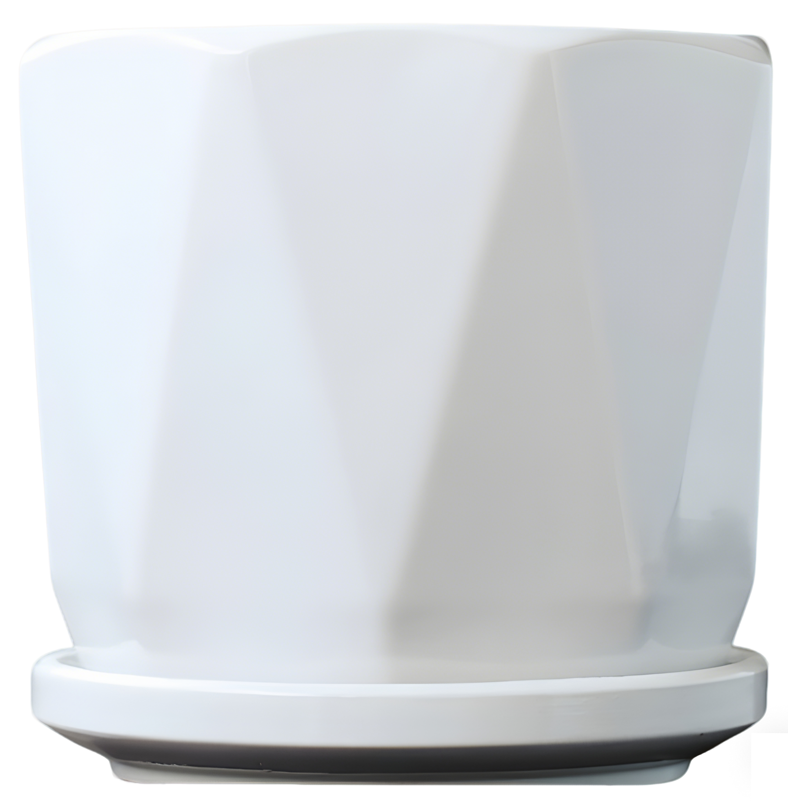 White Ceramic V-Pattern Planter