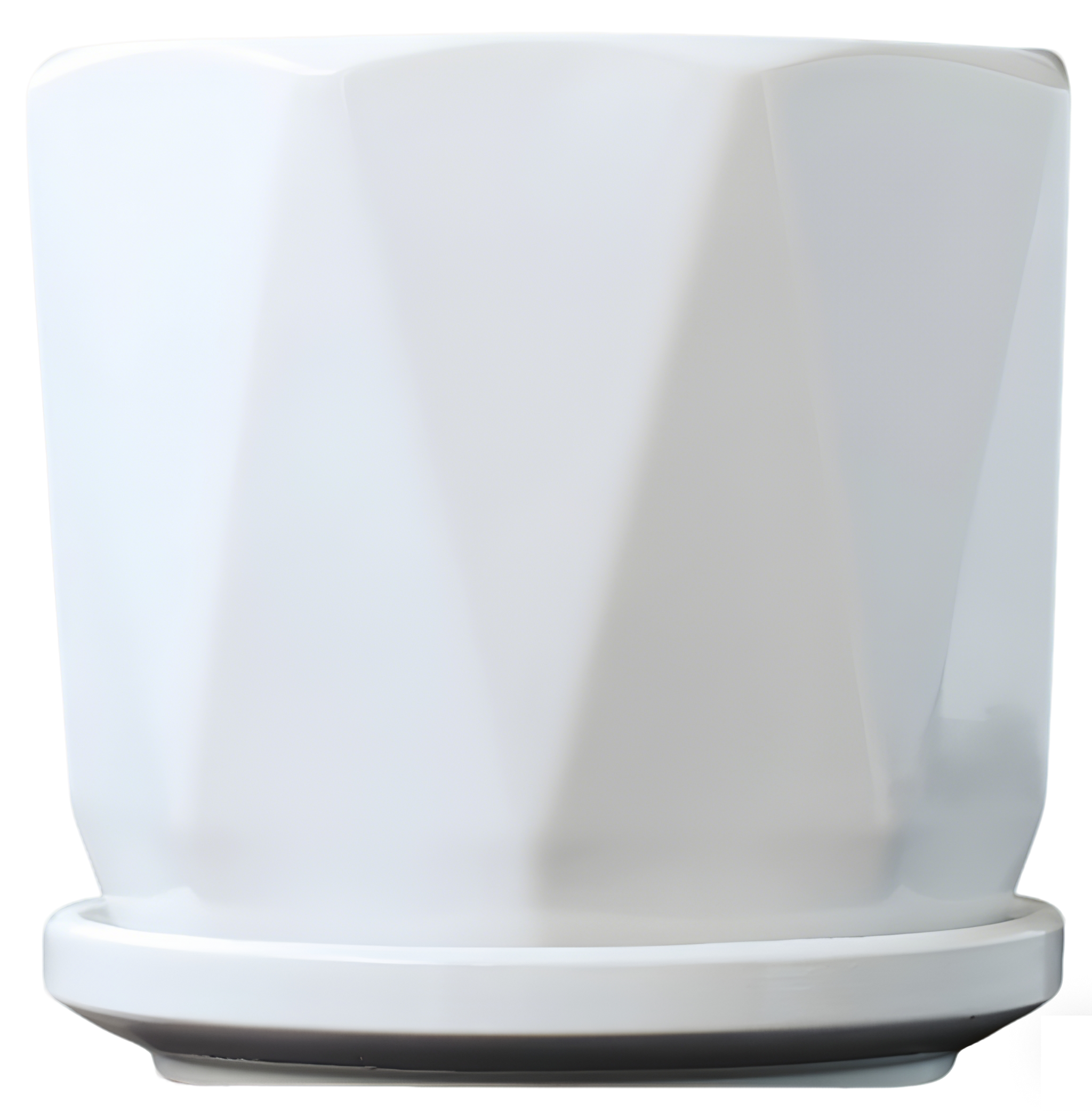 White Ceramic V-Pattern Planter