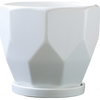 White Ceramic Geometric Planter