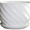White Spiral Cylinder Planter – Pure White
