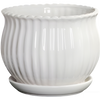 Ceramic Vertical Ribbed Round Belly Planter