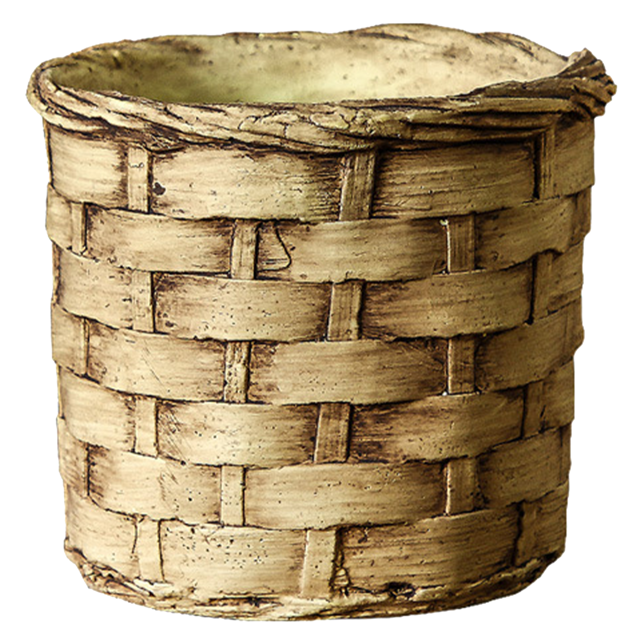 Cement Cylinder Bamboo Basket Planter