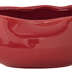 Glossy Red Ingot-Shaped Ceramic Planter – Small