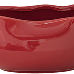 Glossy Red Ingot-Shaped Ceramic Planter – Large