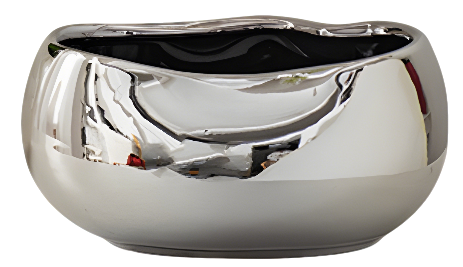 Electroplated Silver Ingot-Shaped Ceramic Planter – Large