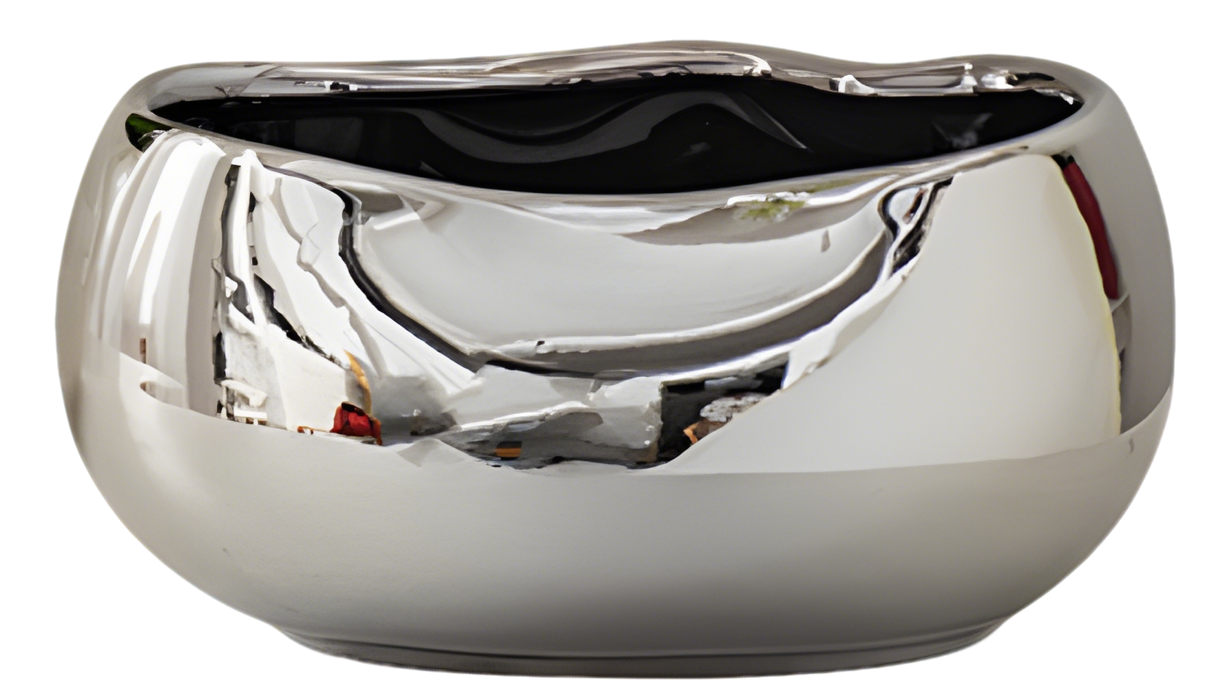 Electroplated Silver Ingot-Shaped Ceramic Planter – Large