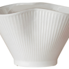 Ceramic Fan-Shaped Ice White Planter – Small (No Tray)