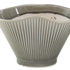 Ceramic Fan-Shaped Ice Grey Planter – Small (No Tray)