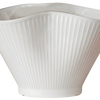Ceramic Fan-Shaped Ice White Planter – Large (No Tray)