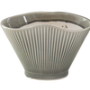 Ceramic Fan-Shaped Ice Grey Planter – Large (No Tray)