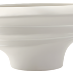Ceramic Asymmetrical Matte White Planter – Large (No Tray)