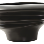 Ceramic Asymmetrical Matte Black Planter – Large (No Tray)