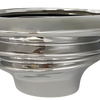 Ceramic Asymmetrical Electroplated Silver Planter – Large (No Tray)