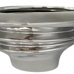 Ceramic Asymmetrical Electroplated Silver Planter – Large (No Tray)