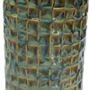 Yellow-Green Gradient Raised Check Ceramic Planter