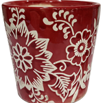 Red Flower Ceramic Planter