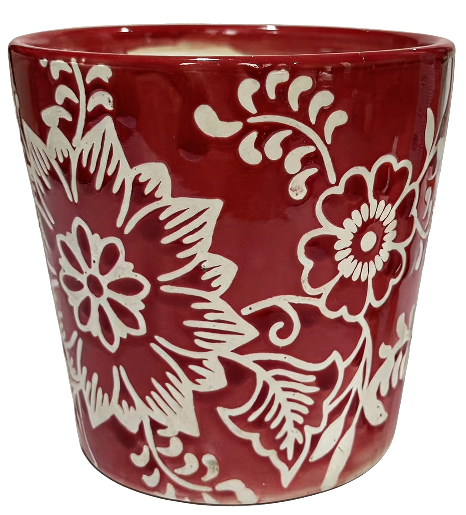 Red Flower Ceramic Planter