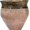 Pink Glaze Gold Rim Flared Ceramic Planter